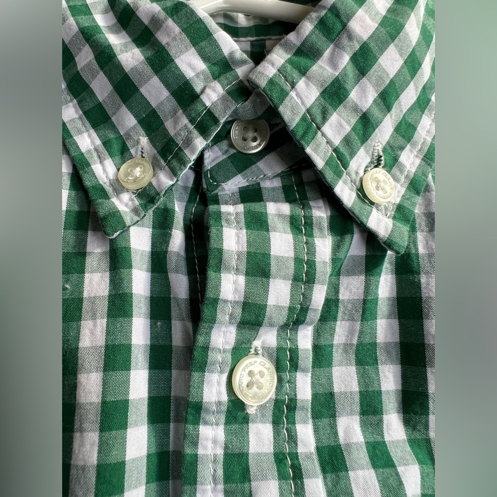 Classic Prep green and white gingham shirt